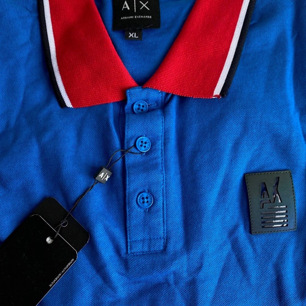 Armani Exchange Mens Pique Short Sleeve Polo ,